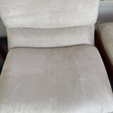 Canapé trois modules en alcantara beige