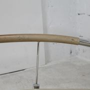 Tubular steel armchair and "cream" leather, France, circa 1970