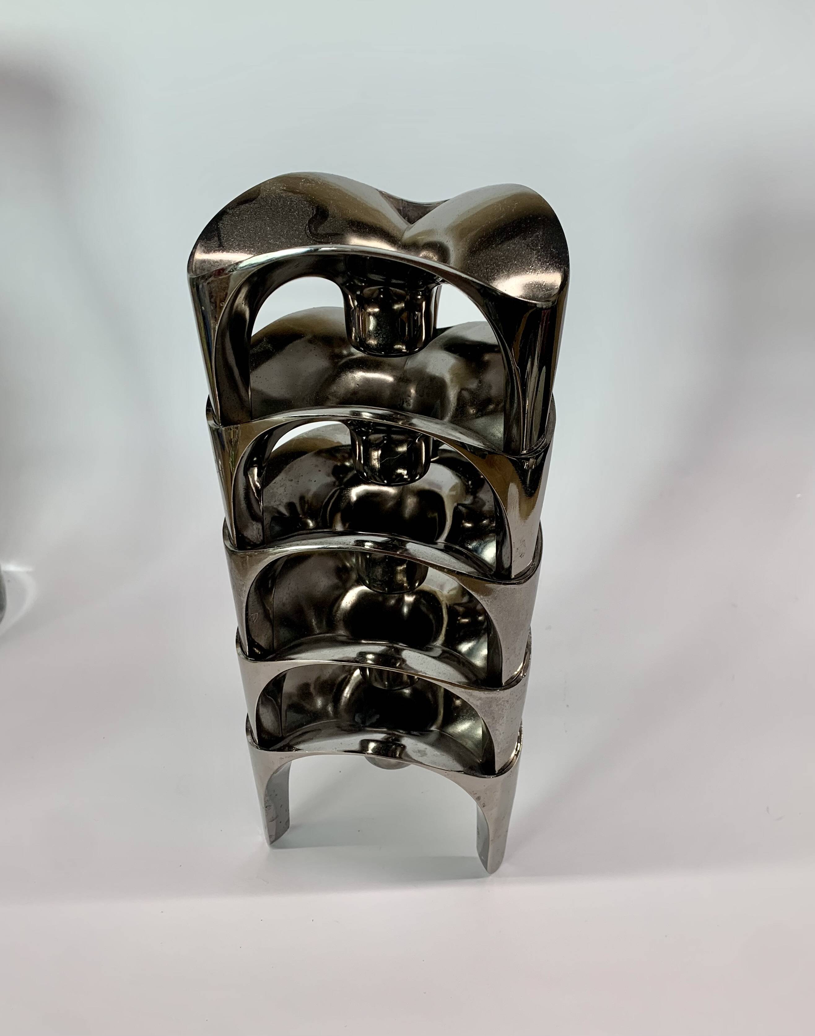 Stackable Candleholder set of 5, Germany 1970s