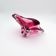 Large Crystal Bowl Bohemia Josef Hospodka 2.6kg Ruby Design 1960