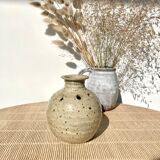 Vase boule pique fleurs en grès