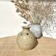 Stoneware flower spike ball vase