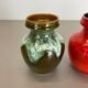 Set of 3 Multi-Color Fat Lava Op Art Pottery Vase Made Bay Ceramics, Germany