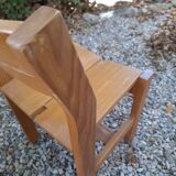 Set of two regain wooden chairs by roland haeuster, for les arcs selection charlottes perriand