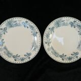 12 flat earthenware plates terre de fer bocage