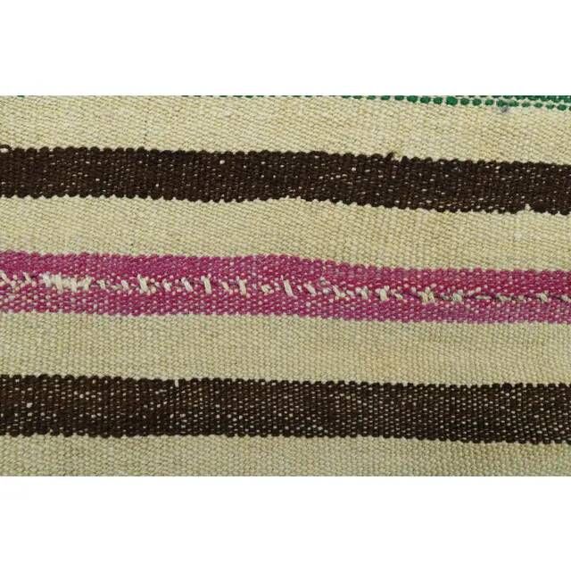 1970s Vintage Turkish Oushak Handmade Wool Cotton Beige Area Rug 137x221