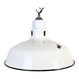 Industrial White Enamel Factory Pendant Lamp from Abolite, 1960s