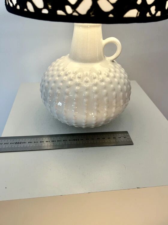 Lampe vase du milieu du siècle avec abat-jour japonais