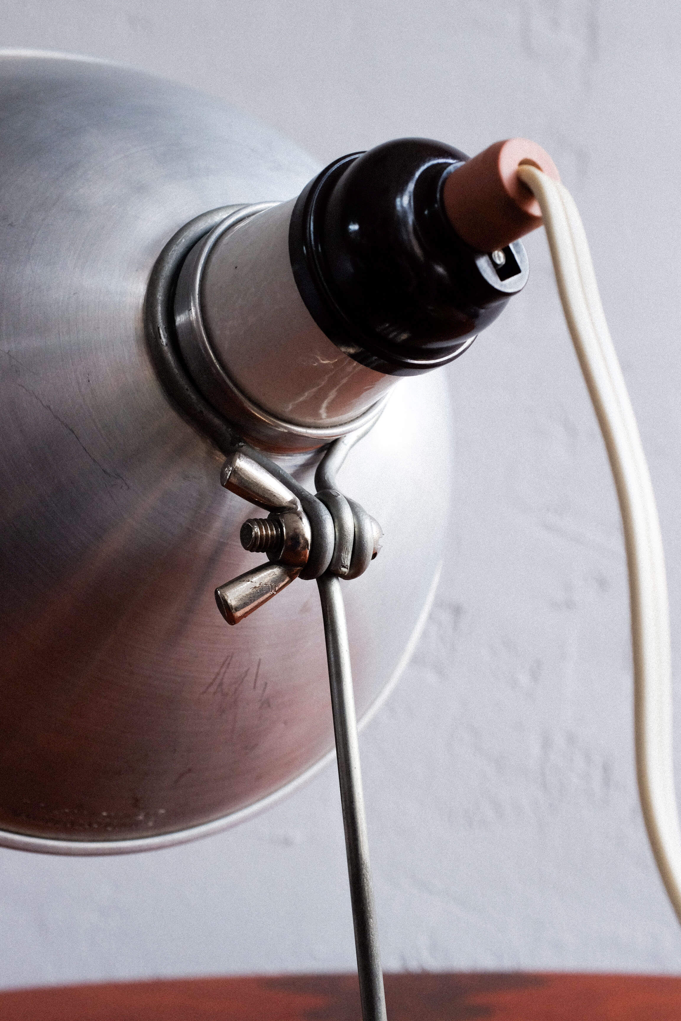 Industrial czechoslovak metal table lamp, 1960s