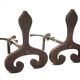 Vintage chenets, pair of brutalist chenets, fireplace accessory.
