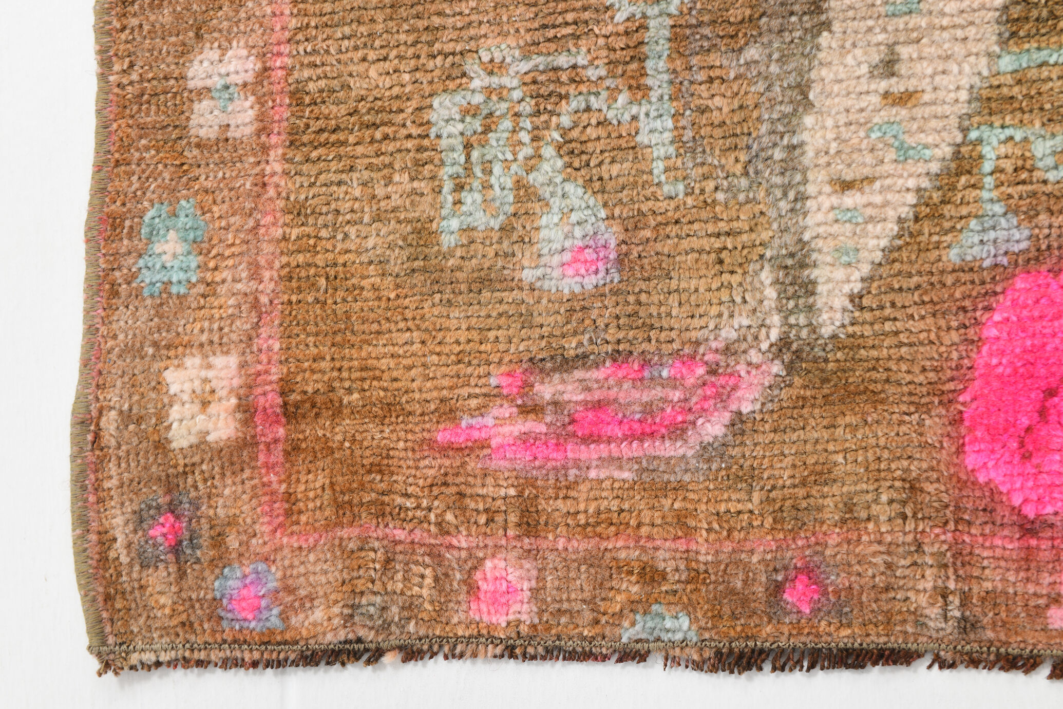 2x3 Brown and Pink Door Mat Rug, 88x56Cm FREE SHIPPING