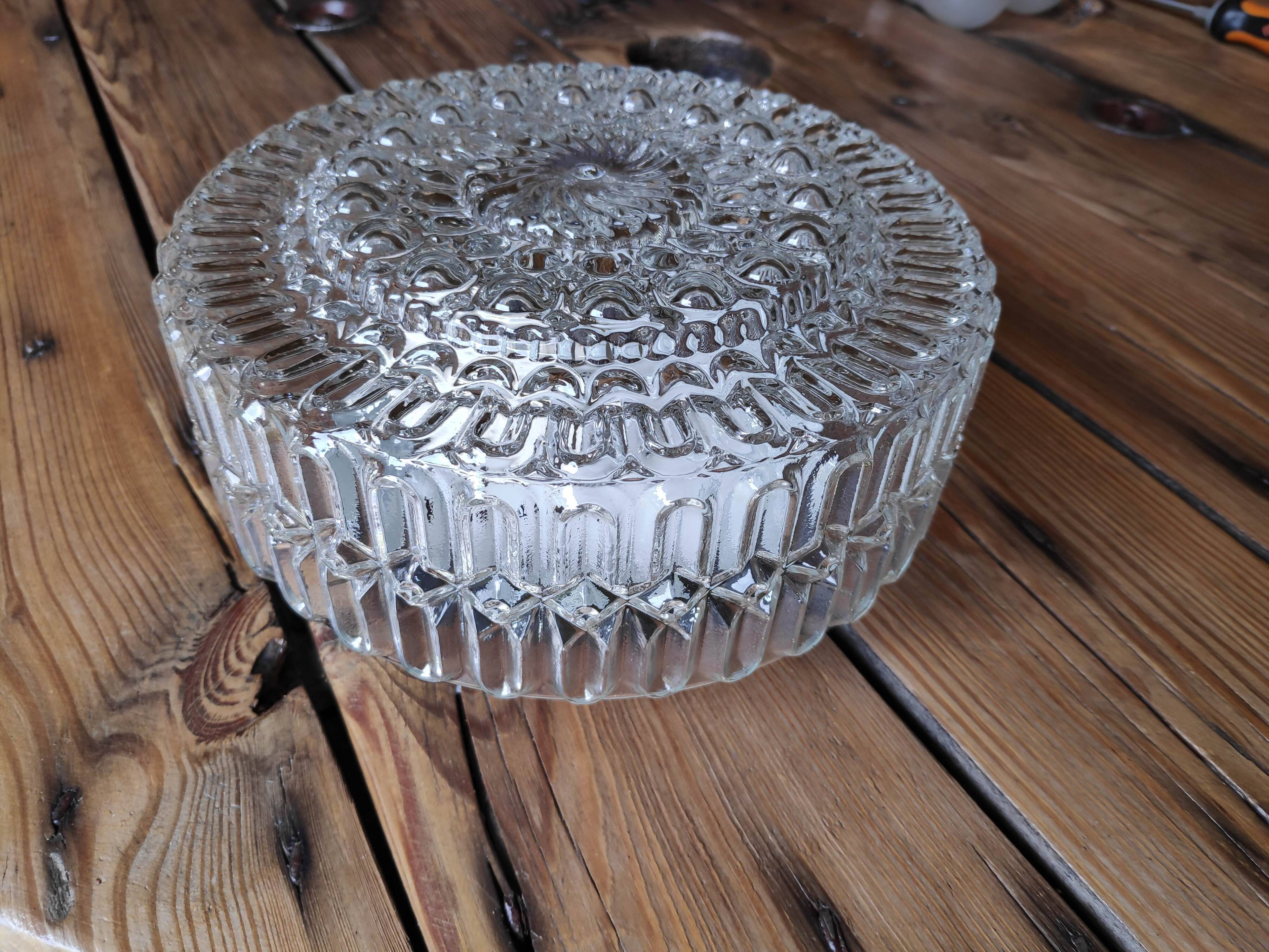 Round glass ceiling light