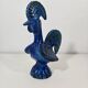 blue glazed ceramic rooster by Aldo Londi for Bitossi