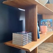 Solid oak library, Iloss AMPM, shelving unit