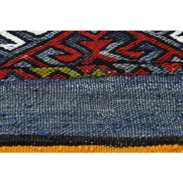 1970s Vintage Turkish Oushak Handmade Wool Cotton Orange Runner Rug 136x327