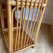 Large arch bookshelf "Pacific Rattan" sun cane bohemian chic