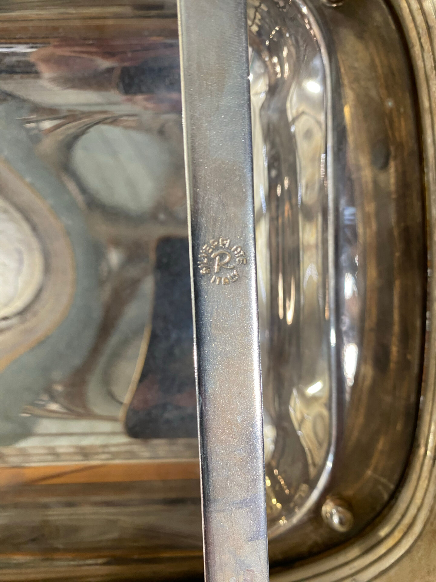 Antique Serving Dish 2R Silverplate Silver + Gold Medicine