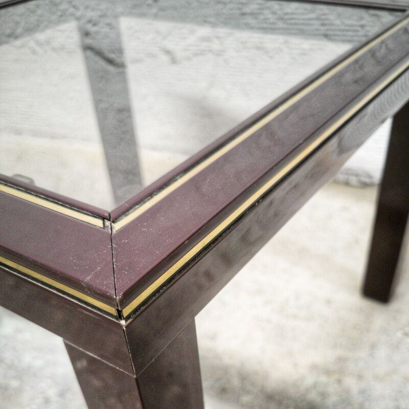 Vintage smoked glass sofa end