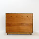 Commode en bambou avec 2 portes et 2 tiroirs - poignées en laiton, vers 1960.