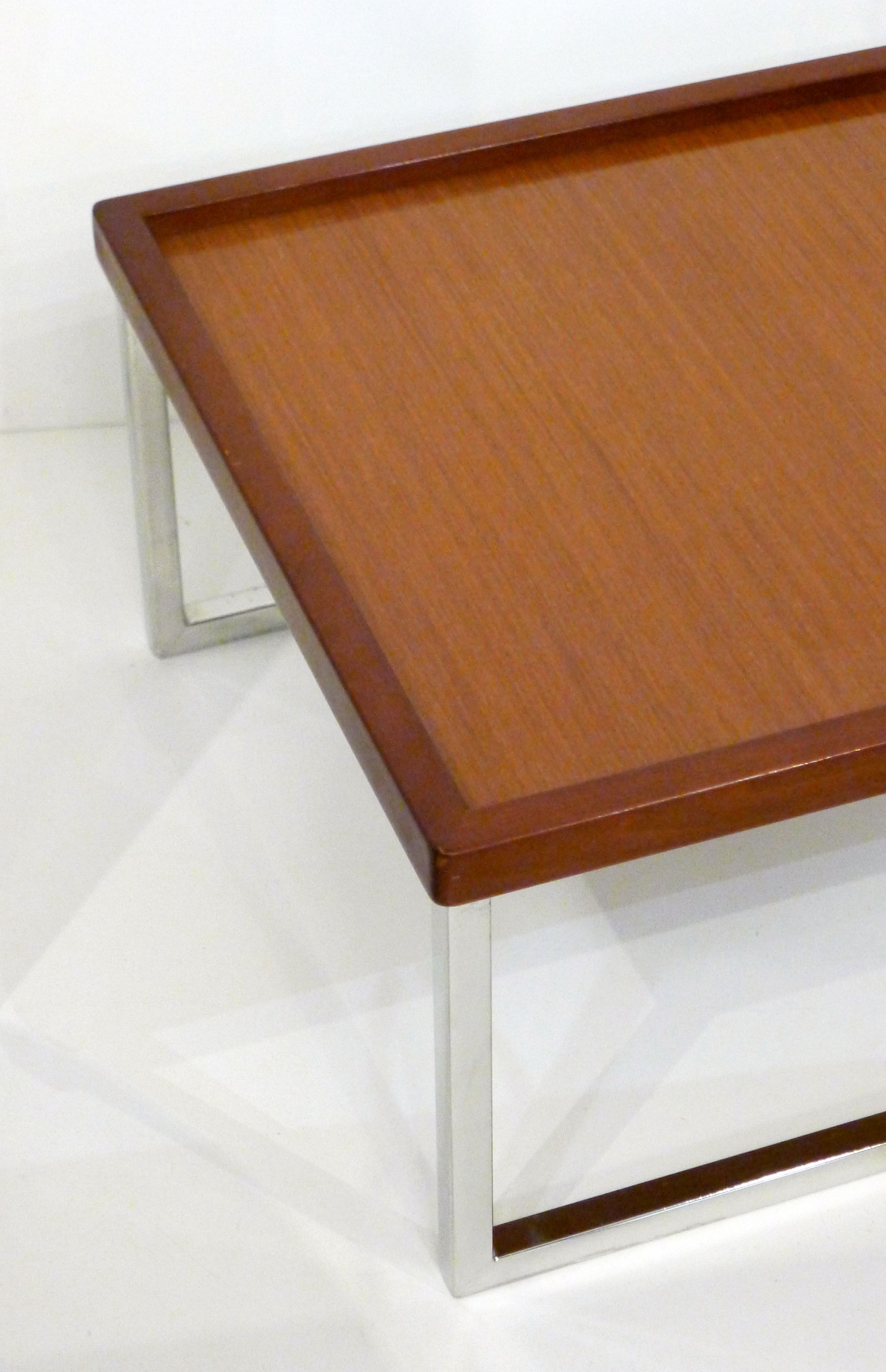 Table basse carrée bois & métal