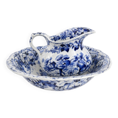 Antique jug and basin set Creil & Montereau Liseron model – earthenware