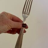 6 grandes fourchettes en métal argenté vintage 1960