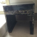 Lot de 2chevets en laque d'ambre bleu