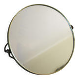 Round barber mirror with double gold legs and decorations