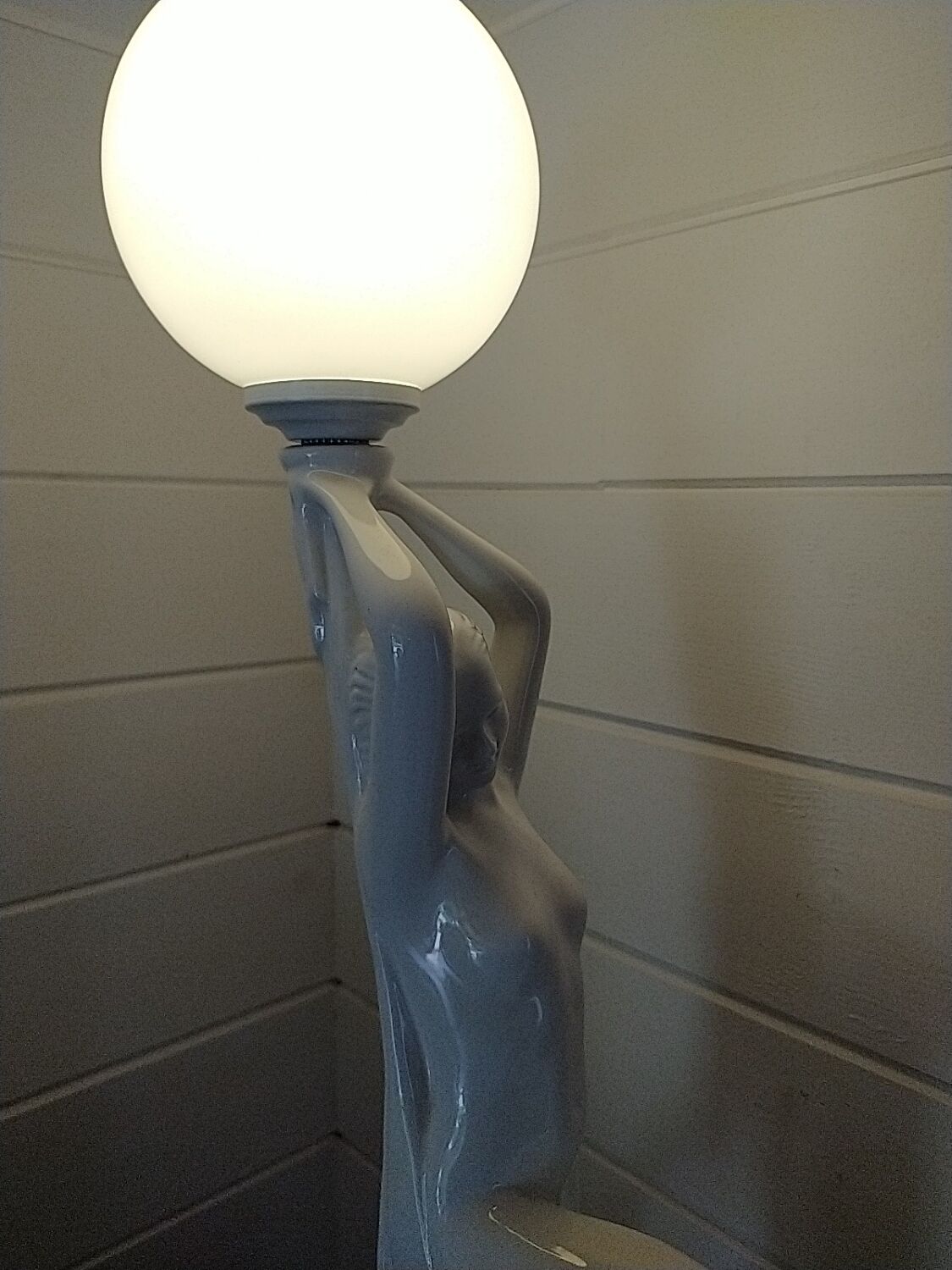 1970s lamp. Nude Art Deco style. 67cm.