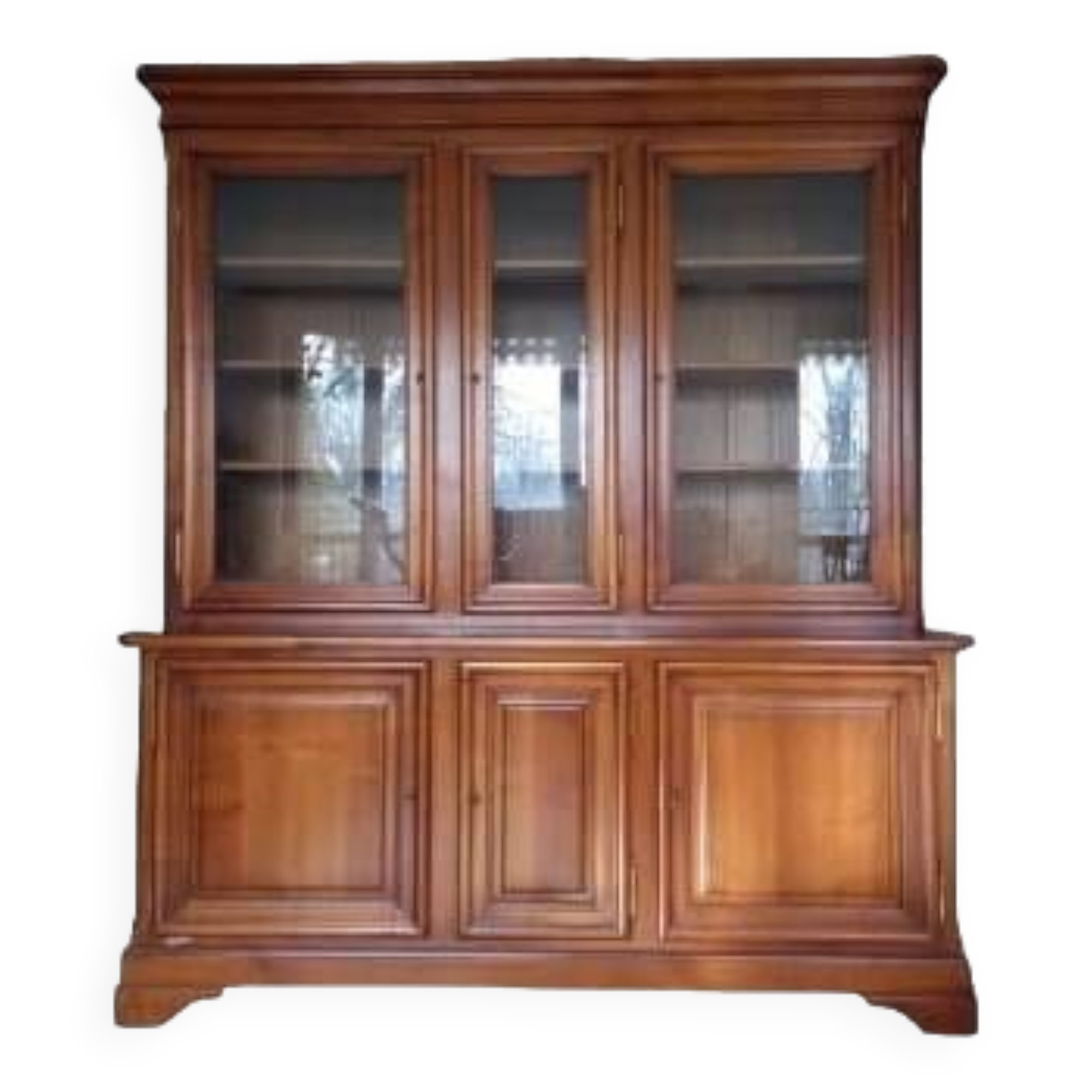 Solid wood bookcase, Louis Philippe style bookcase in cherry wood