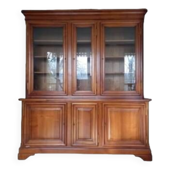 Solid wood bookcase, Louis Philippe style bookcase in cherry wood