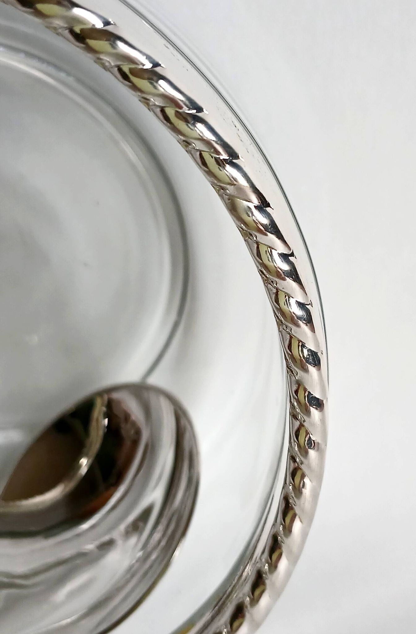 Caviar bowl & its spoon Bormioli Rocco glass & silver-plated metal, Italy 80s