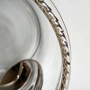 Caviar bowl & its spoon Bormioli Rocco glass & silver-plated metal, Italy 80s
