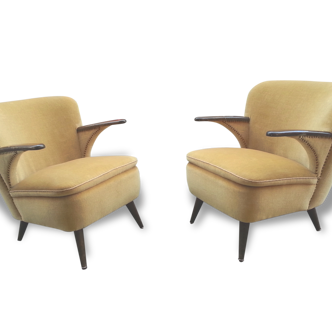 1/2 chairs cocktail Scandinavian vintage 50/60s restored