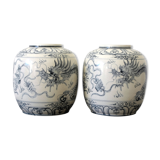 Pair of vases decorated with dragons