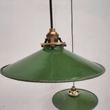 Enameled sheet metal pendant lights
