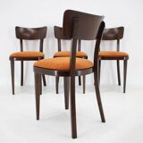 1950s Set of Four Restored Dining Chairs, Czechoslovakia
