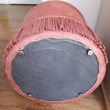 Pink velvet pouf