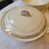 Service de table en porcelaine opaque dorée à la feuille