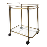 1950s brass rolling trolley