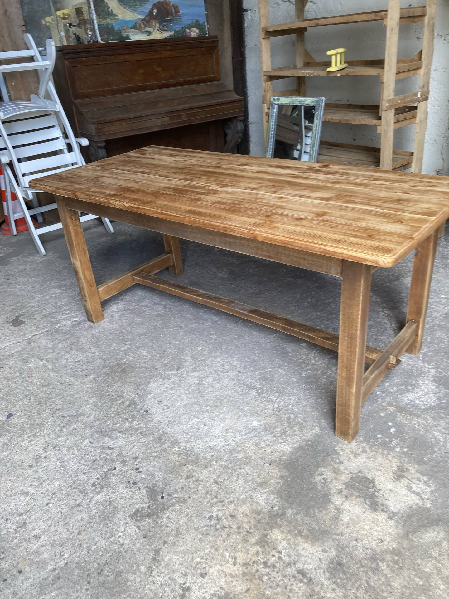Table de ferme plateau brut 4-6 repas