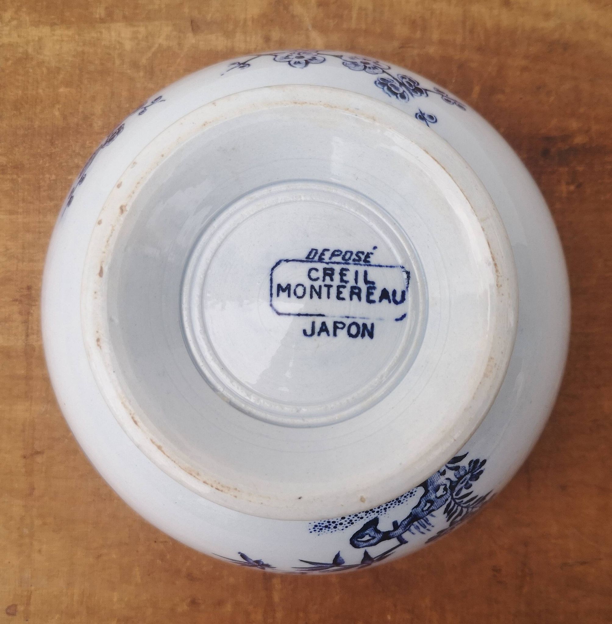 Old collection bowl Creil and Montereau model Japan