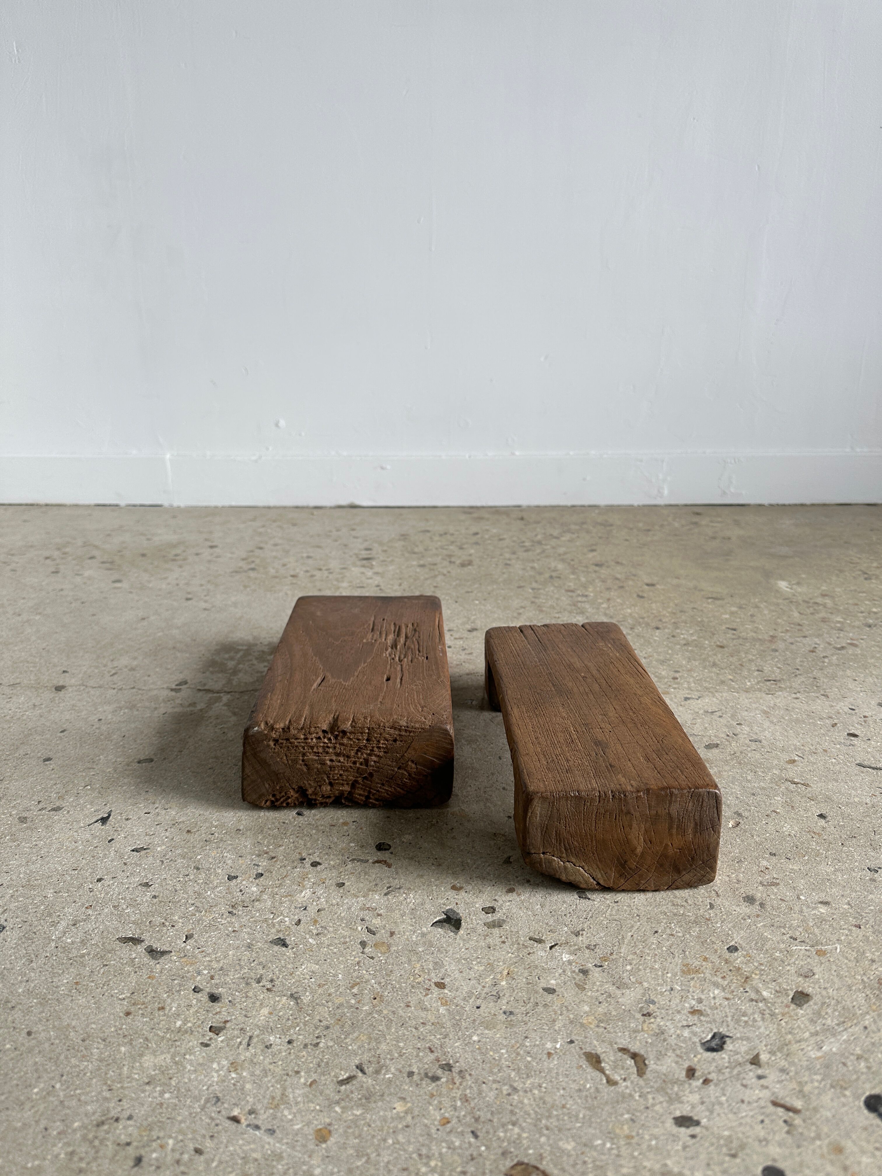 Mini Asian teak side stool blonde