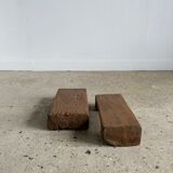 Mini Asian teak side stool blonde