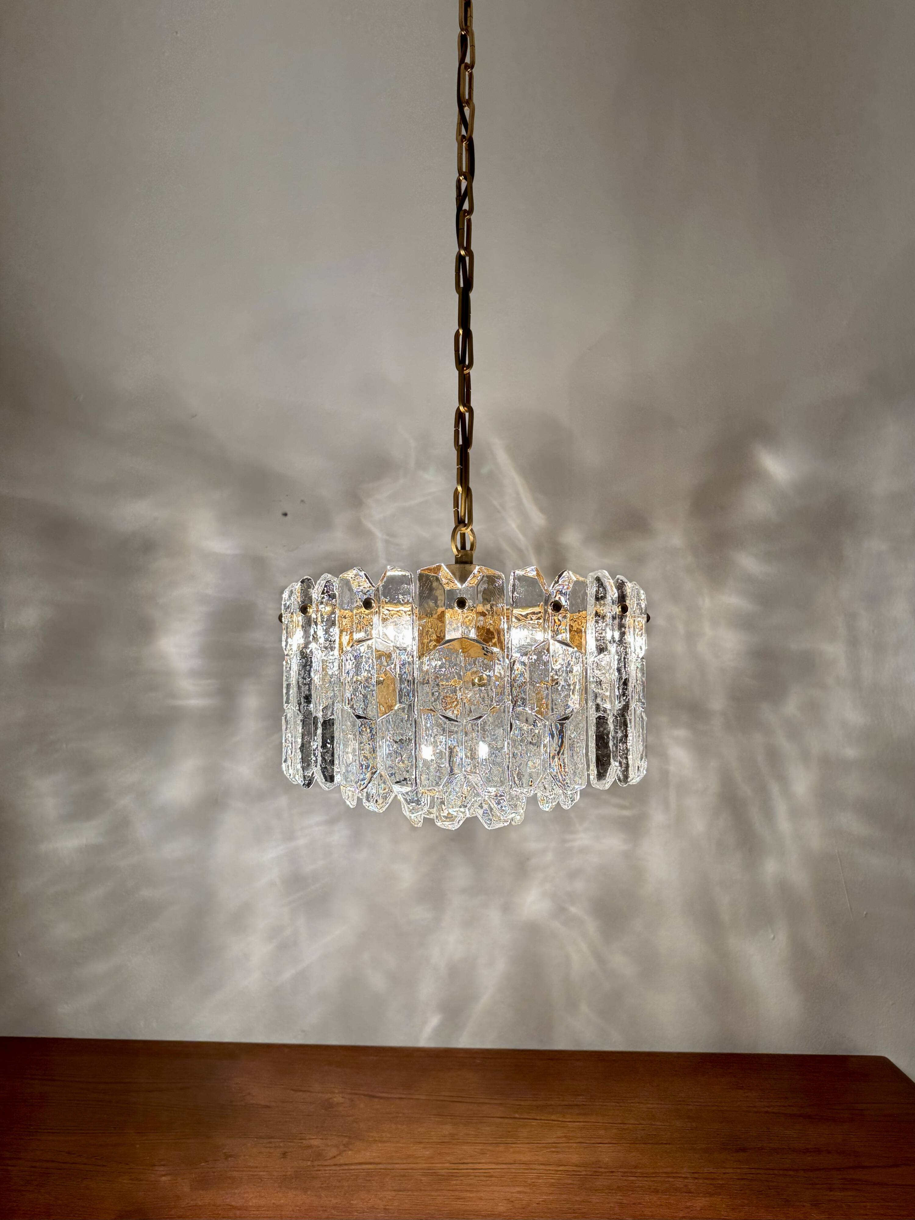 Palazzo Ice Glass Chandelier by J.T. Kalmar