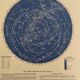 Old lithograph night sky map from 1951 (large format)