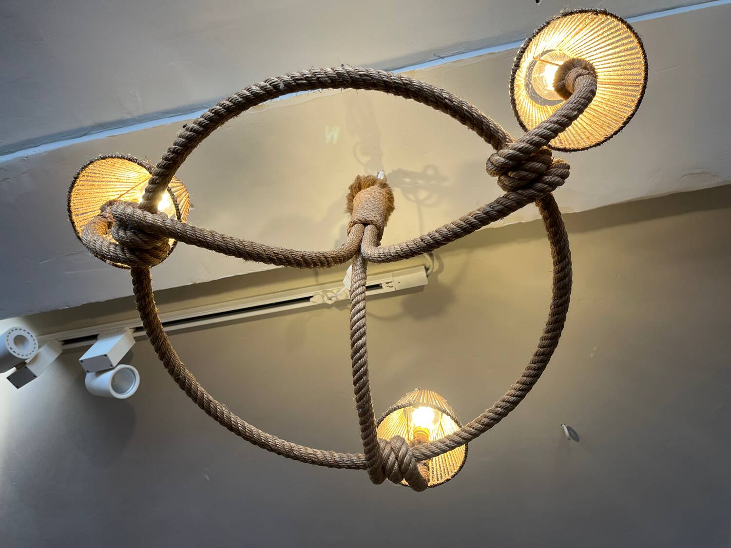 Cord chandelier 1970 Berthes Glasser