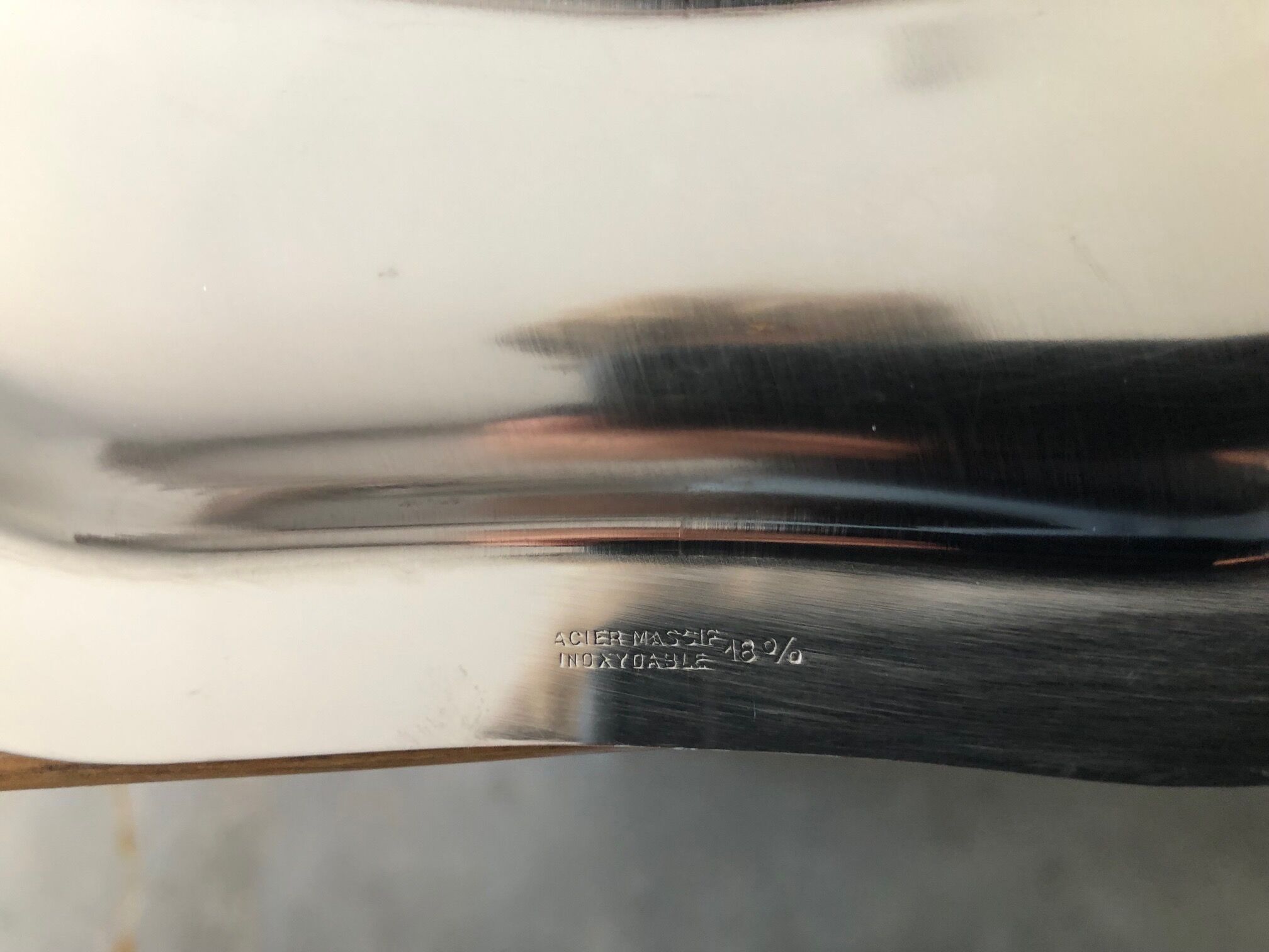 Round serving dish, stainless steel, an. 70/80