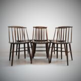 Lot de six chaises vintage scandinaves