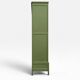 Renovated Art Deco Parisian wardrobe in khaki with original mirror.